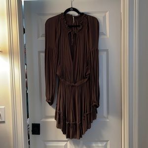 Free people olive green colored dress. Open front